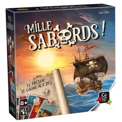 Boîte du jeu Mille Sabords ! Dans ce jeu, le trésor se gagne aux dés !