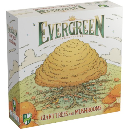 EVERGREEN : extension Arbres géants et Champignons, la boîte du jeu de société