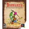 Boîte de Bohnanza vue de face, avec l’illustration centrale d’un haricot cartoon portant une pelle