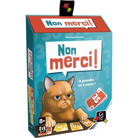 Boîte du jeu de société Non Merci !, un jeu de cartes stratégique et rapide.