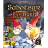 Face avant de la boîte de Saboteur : Le Duel, illustrant l’univers souterrain du jeu.