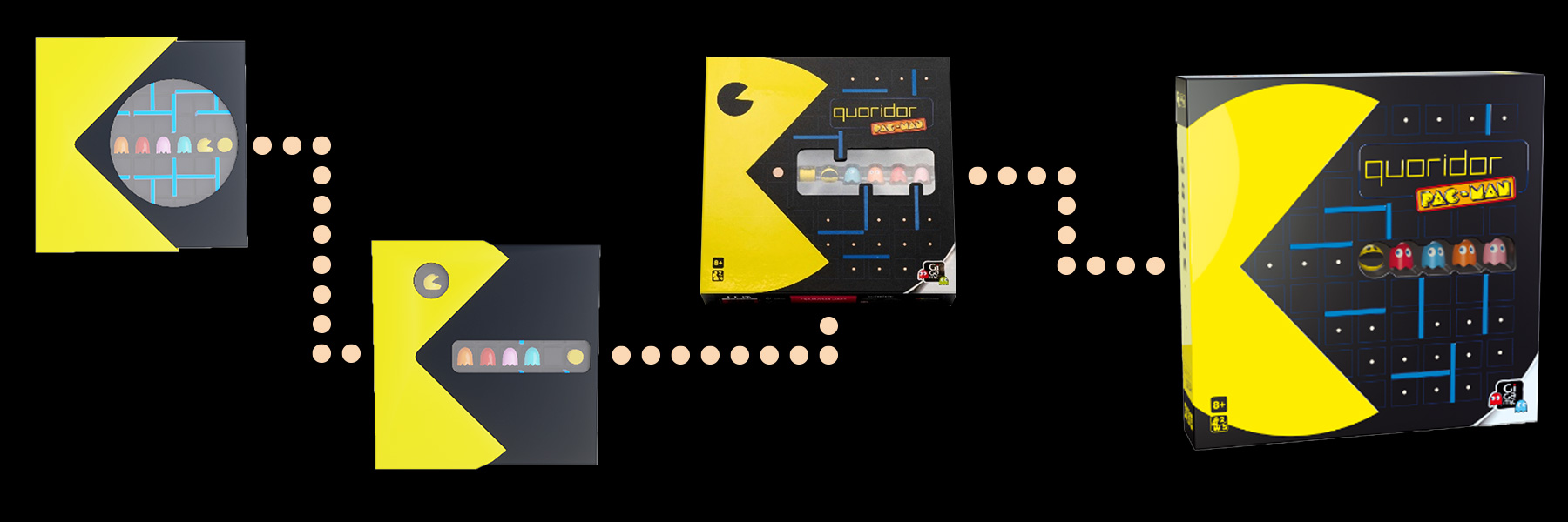 L'évolution des boîtes de Quoridor Pac-Man